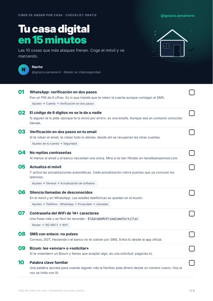 Primera página del checklist gratis